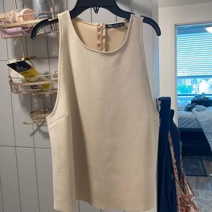 Zara Suede Crop Tank Sz M